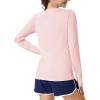 imageMAGCOMSEN Womens Long Sleeve Shirts UPF 80 Quick Dry Athletic Workout Tee Shirts with Thumb Holes Rash Guard Swim TopsLightpink