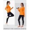 imageMAGCOMSEN Womens Long Sleeve Shirts UPF 80 Quick Dry Athletic Workout Tee Shirts with Thumb Holes Rash Guard Swim TopsNeon Orange