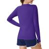 imageMAGCOMSEN Womens Long Sleeve Shirts UPF 80 Quick Dry Athletic Workout Tee Shirts with Thumb Holes Rash Guard Swim TopsPurple