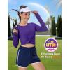 imageMAGCOMSEN Womens Long Sleeve Shirts UPF 80 Quick Dry Athletic Workout Tee Shirts with Thumb Holes Rash Guard Swim TopsPurple