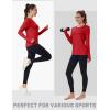 imageMAGCOMSEN Womens Long Sleeve Shirts UPF 80 Quick Dry Athletic Workout Tee Shirts with Thumb Holes Rash Guard Swim TopsRed