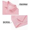 imageMAGCOMSEN Womens Polo Shirts Cotton Short Sleeve VNeck Collared Tops Golf Shirt Work Casual Summer Tee Light Pink