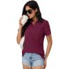 imageMAGCOMSEN Womens Polo Shirts Cotton Short Sleeve VNeck Collared Tops Golf Shirt Work Casual Summer TeeBurgundy