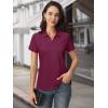 imageMAGCOMSEN Womens Polo Shirts Cotton Short Sleeve VNeck Collared Tops Golf Shirt Work Casual Summer TeeBurgundy