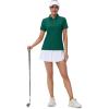 imageMAGCOMSEN Womens Polo Shirts Cotton Short Sleeve VNeck Collared Tops Golf Shirt Work Casual Summer TeeEmerald Green