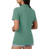 imageMAGCOMSEN Womens Polo Shirts Cotton Short Sleeve VNeck Collared Tops Golf Shirt Work Casual Summer TeeFerngreen