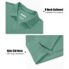 imageMAGCOMSEN Womens Polo Shirts Cotton Short Sleeve VNeck Collared Tops Golf Shirt Work Casual Summer TeeFerngreen