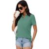 imageMAGCOMSEN Womens Polo Shirts Cotton Short Sleeve VNeck Collared Tops Golf Shirt Work Casual Summer TeeFerngreen