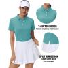 imageMAGCOMSEN Womens Polo Shirts Cotton Short Sleeve VNeck Collared Tops Golf Shirt Work Casual Summer TeeGrey Green