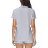imageMAGCOMSEN Womens Polo Shirts Cotton Short Sleeve VNeck Collared Tops Golf Shirt Work Casual Summer TeeLight Grey