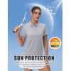 imageMAGCOMSEN Womens Polo Shirts Cotton Short Sleeve VNeck Collared Tops Golf Shirt Work Casual Summer TeeLight Grey