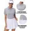imageMAGCOMSEN Womens Polo Shirts Cotton Short Sleeve VNeck Collared Tops Golf Shirt Work Casual Summer TeeLight Grey