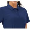 imageMAGCOMSEN Womens Polo Shirts Cotton Short Sleeve VNeck Collared Tops Golf Shirt Work Casual Summer TeeNavy