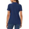imageMAGCOMSEN Womens Polo Shirts Cotton Short Sleeve VNeck Collared Tops Golf Shirt Work Casual Summer TeeNavy