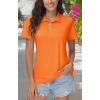 imageMAGCOMSEN Womens Polo Shirts Cotton Short Sleeve VNeck Collared Tops Golf Shirt Work Casual Summer TeeOrange