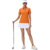 imageMAGCOMSEN Womens Polo Shirts Cotton Short Sleeve VNeck Collared Tops Golf Shirt Work Casual Summer TeeOrange