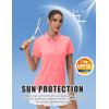 imageMAGCOMSEN Womens Polo Shirts Cotton Short Sleeve VNeck Collared Tops Golf Shirt Work Casual Summer TeePink