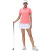imageMAGCOMSEN Womens Polo Shirts Cotton Short Sleeve VNeck Collared Tops Golf Shirt Work Casual Summer TeePink