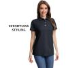 imageMAGCOMSEN Womens Polo Shirts Short Sleeve Quick Dry Golf TShirts Collared Golf Tops for Work Casual 4 ButtonsBlack