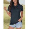 imageMAGCOMSEN Womens Polo Shirts Short Sleeve Quick Dry Golf TShirts Collared Golf Tops for Work Casual 4 ButtonsBlack