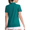 imageMAGCOMSEN Womens Polo Shirts Short Sleeve Quick Dry Golf TShirts Collared Golf Tops for Work Casual 4 ButtonsEmerald Green
