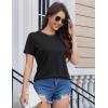 imageMAGCOMSEN Womens Short Sleeve T Shirts Cotton Summer UPF 50 Crew Neck Casual Tops Trendy Solid Color Basic TeesBlack
