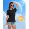 imageMAGCOMSEN Womens Short Sleeve T Shirts Cotton Summer UPF 50 Crew Neck Casual Tops Trendy Solid Color Basic TeesBlack