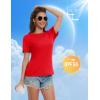 imageMAGCOMSEN Womens Short Sleeve T Shirts Cotton Summer UPF 50 Crew Neck Casual Tops Trendy Solid Color Basic TeesTomato Red