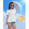 imageMAGCOMSEN Womens Short Sleeve T Shirts Cotton Summer UPF 50 Crew Neck Casual Tops Trendy Solid Color Basic TeesWhite