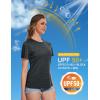imageMAGCOMSEN Womens Short Sleeve T Shirts UPF 50 Sun Protection Quick Dry Athletic Running Workout Tee TopsBlack