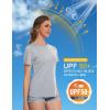 imageMAGCOMSEN Womens Short Sleeve T Shirts UPF 50 Sun Protection Quick Dry Athletic Running Workout Tee TopsLight Grey