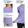 imageMAGCOMSEN Womens Short Sleeve T Shirts UPF 50 Sun Protection Quick Dry Athletic Running Workout Tee TopsLight Purple