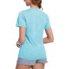 imageMAGCOMSEN Womens Short Sleeve T Shirts UPF 50 Sun Protection Quick Dry Athletic Running Workout Tee TopsWaterblue