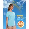imageMAGCOMSEN Womens Short Sleeve T Shirts UPF 50 Sun Protection Quick Dry Athletic Running Workout Tee TopsWaterblue