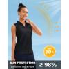 imageMAGCOMSEN Womens Sleeveless Golf Polo Shirts Collared Tank Tops UPF 50 VNeck Quick Dry Workout Athletic Tennis TopsBlack