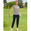 imageMAGCOMSEN Womens Sleeveless Golf Polo Shirts Collared Tank Tops UPF 50 VNeck Quick Dry Workout Athletic Tennis TopsBright Gray