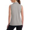imageMAGCOMSEN Womens Sleeveless Golf Polo Shirts Collared Tank Tops UPF 50 VNeck Quick Dry Workout Athletic Tennis TopsBright Gray