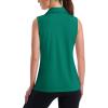 imageMAGCOMSEN Womens Sleeveless Golf Polo Shirts Collared Tank Tops UPF 50 VNeck Quick Dry Workout Athletic Tennis TopsEmerald Green