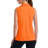 imageMAGCOMSEN Womens Sleeveless Golf Polo Shirts Collared Tank Tops UPF 50 VNeck Quick Dry Workout Athletic Tennis TopsFlorange