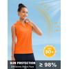 imageMAGCOMSEN Womens Sleeveless Golf Polo Shirts Collared Tank Tops UPF 50 VNeck Quick Dry Workout Athletic Tennis TopsFlorange