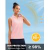 imageMAGCOMSEN Womens Sleeveless Golf Polo Shirts Collared Tank Tops UPF 50 VNeck Quick Dry Workout Athletic Tennis TopsLight Pink