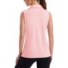 imageMAGCOMSEN Womens Sleeveless Golf Polo Shirts Collared Tank Tops UPF 50 VNeck Quick Dry Workout Athletic Tennis TopsLight Pink