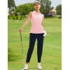 imageMAGCOMSEN Womens Sleeveless Golf Polo Shirts Collared Tank Tops UPF 50 VNeck Quick Dry Workout Athletic Tennis TopsLight Pink