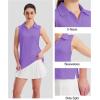 imageMAGCOMSEN Womens Sleeveless Golf Polo Shirts Collared Tank Tops UPF 50 VNeck Quick Dry Workout Athletic Tennis TopsLight Purple