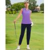 imageMAGCOMSEN Womens Sleeveless Golf Polo Shirts Collared Tank Tops UPF 50 VNeck Quick Dry Workout Athletic Tennis TopsLight Purple