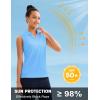imageMAGCOMSEN Womens Sleeveless Golf Polo Shirts Collared Tank Tops UPF 50 VNeck Quick Dry Workout Athletic Tennis TopsWaterfall Blue
