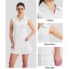 imageMAGCOMSEN Womens Sleeveless Golf Polo Shirts Collared Tank Tops UPF 50 VNeck Quick Dry Workout Athletic Tennis TopsWhite