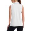 imageMAGCOMSEN Womens Sleeveless Golf Polo Shirts Collared Tank Tops UPF 50 VNeck Quick Dry Workout Athletic Tennis TopsWhite