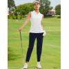 imageMAGCOMSEN Womens Sleeveless Golf Polo Shirts Collared Tank Tops UPF 50 VNeck Quick Dry Workout Athletic Tennis TopsWhite