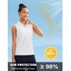 imageMAGCOMSEN Womens Sleeveless Golf Polo Shirts Collared Tank Tops UPF 50 VNeck Quick Dry Workout Athletic Tennis TopsWhite
